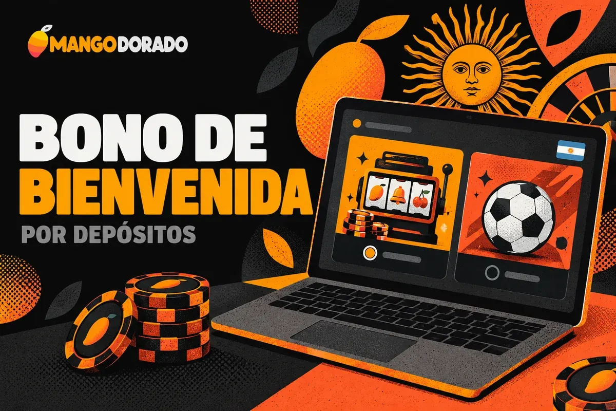 Notebook con bienvenida de casino o deportes para elegir.