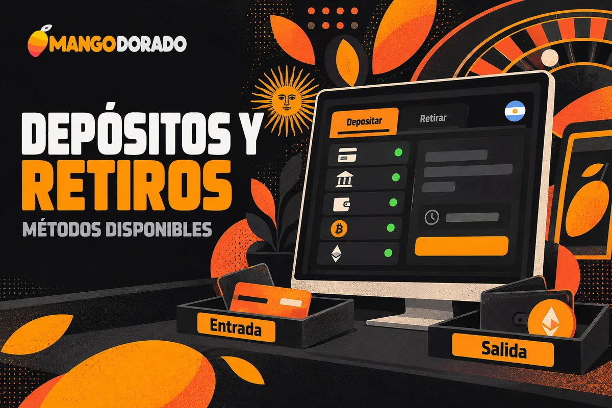 Computadora con métodos de depósito y retiro en pestañas separadas.