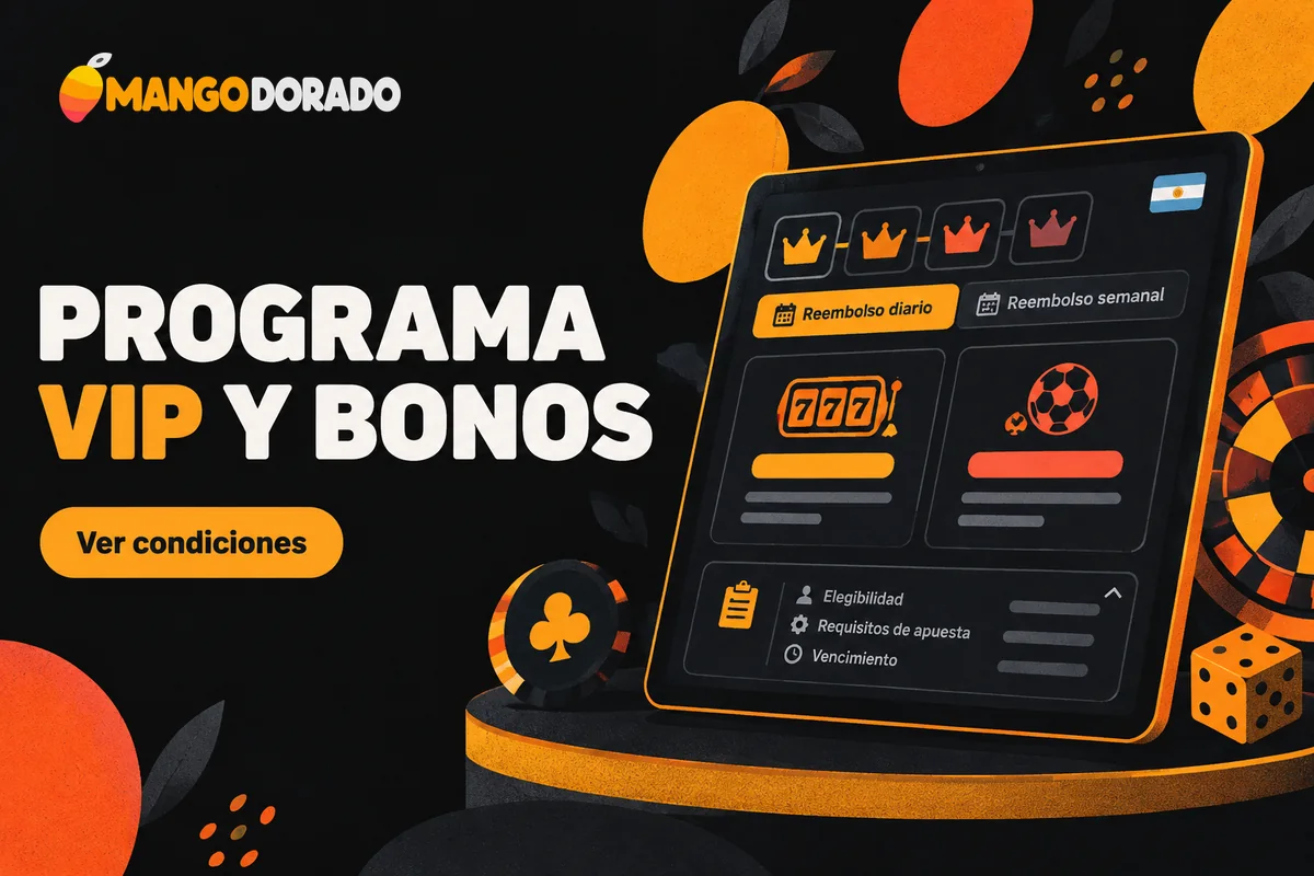 Tableta con niveles VIP, cashback y condiciones de bonos.
