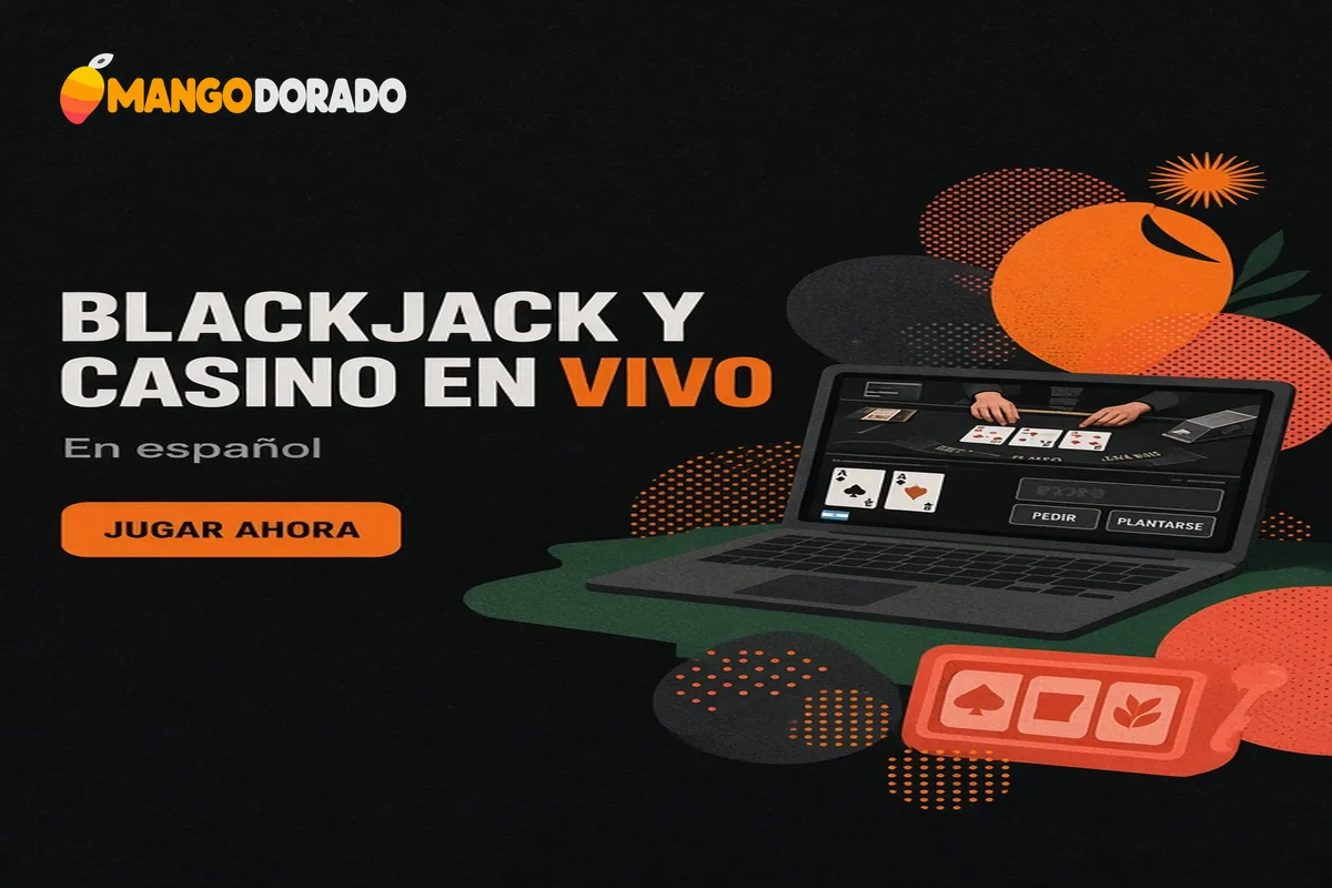Notebook con blackjack en vivo y opciones en español.