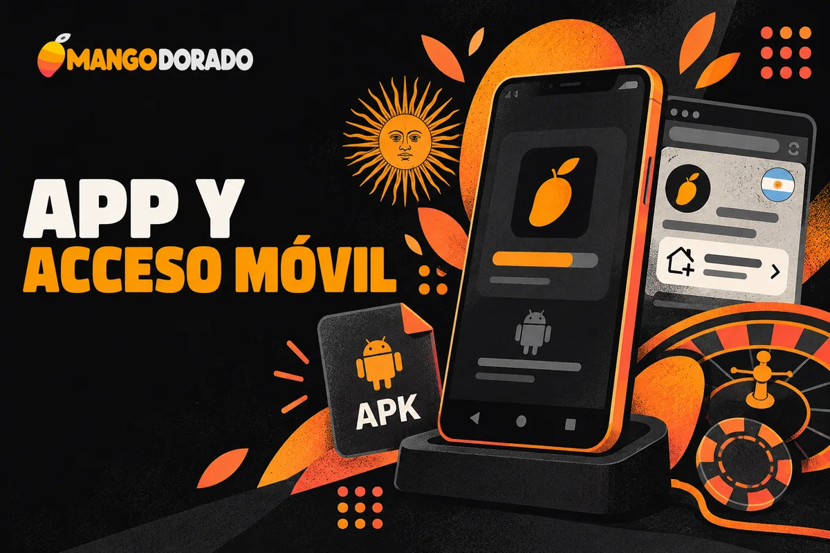Teléfono con instalación de APK y acceso desde navegador móvil.