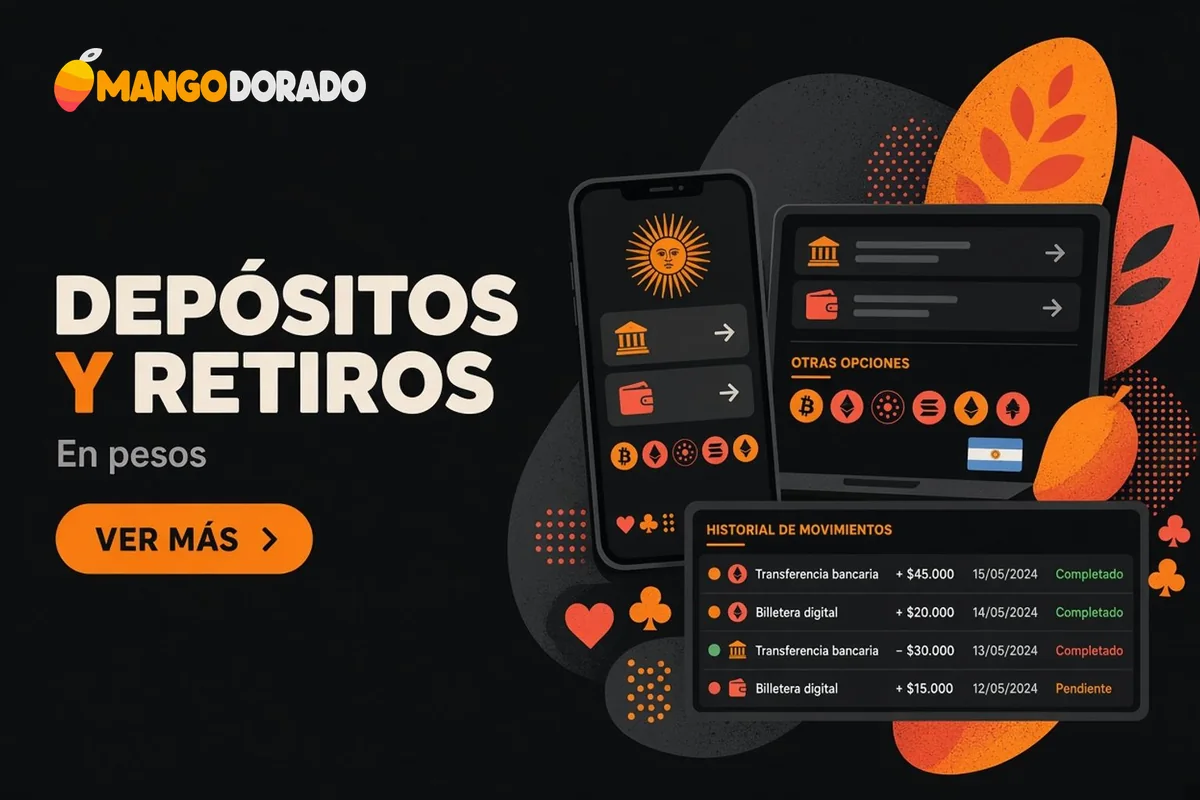 Panel de depósitos y retiros en pesos argentinos
